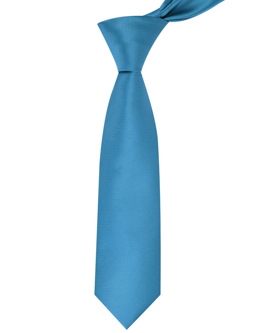 Men Aqua Blue Polyester Necktie
